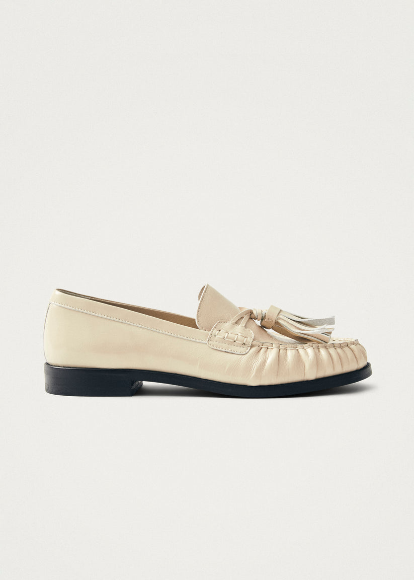 Alohas Marietta Onix Mocasines de Cuero Color Crema Descuento por venta flash