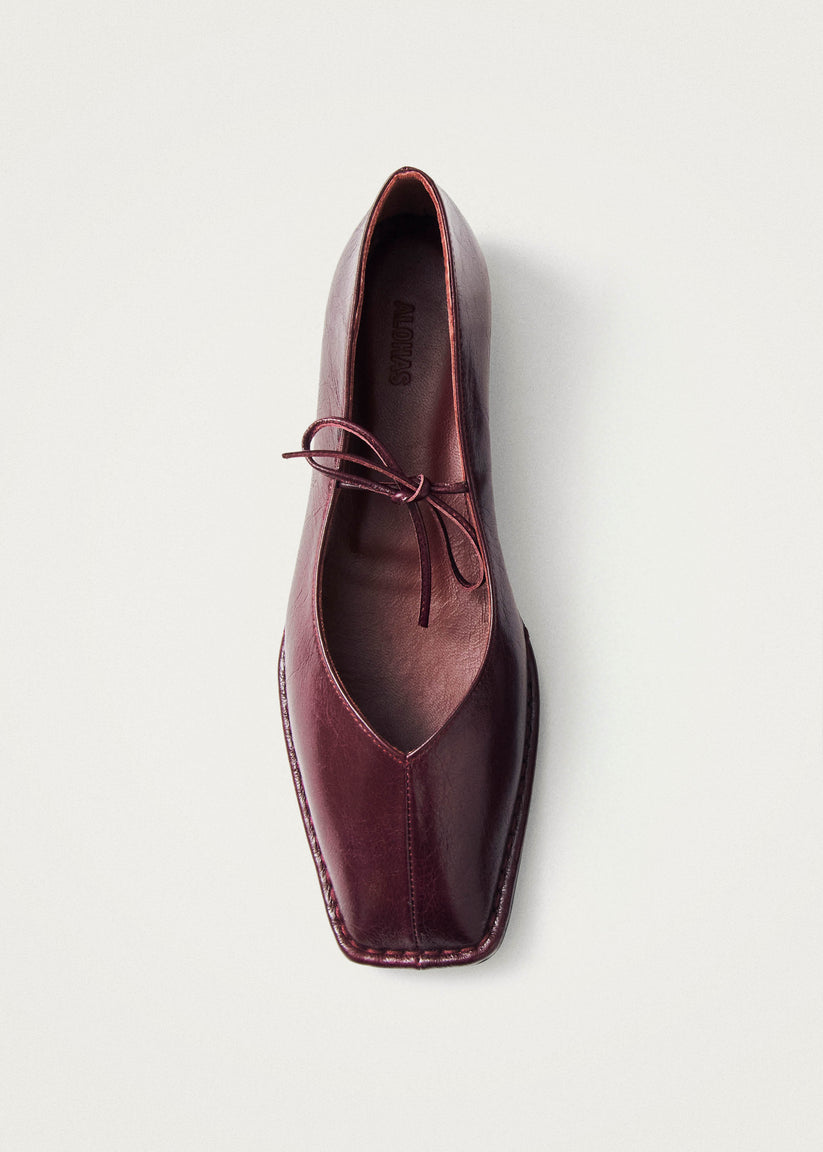 Alohas Sway Bailarinas de Cuero Burdeos Ofertas especiales
