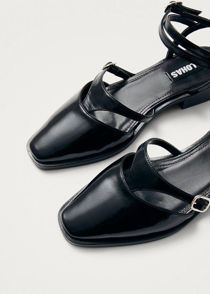 Alohas Aveline Bailarinas de Cuero Negras Rebajas de fin de temporada