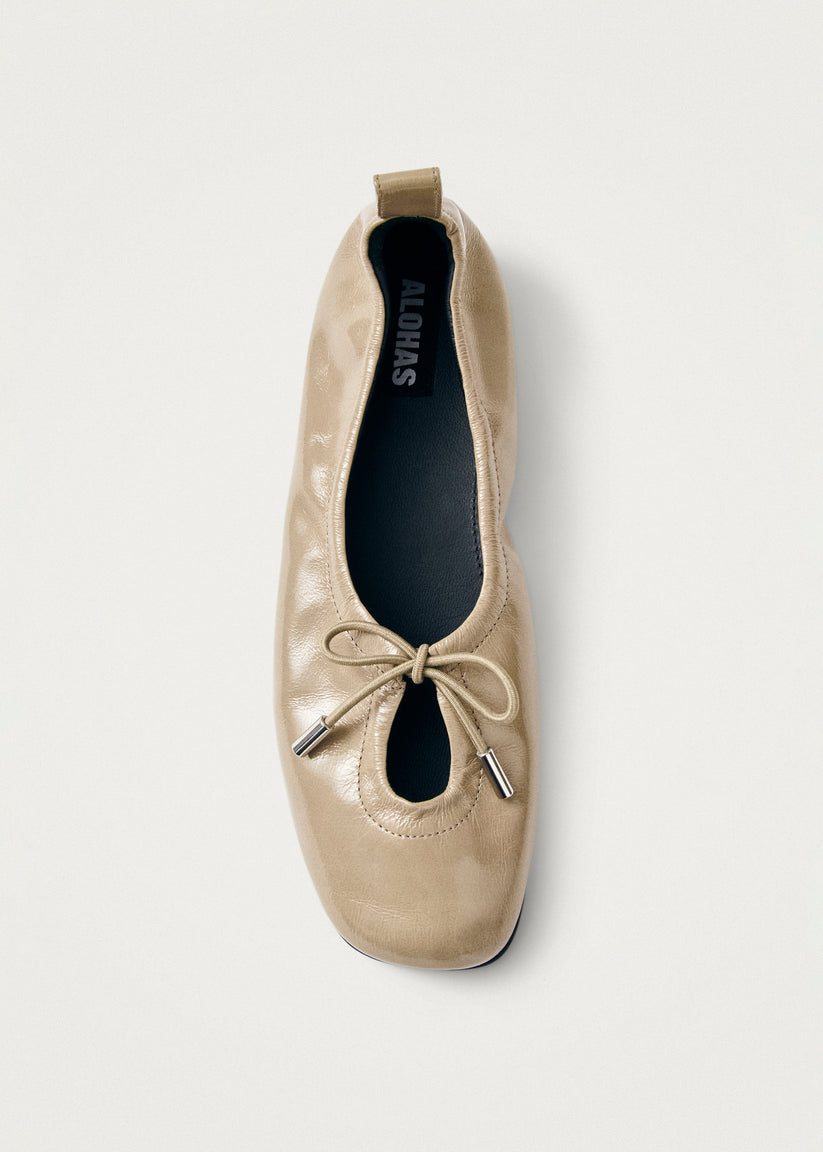 Alohas Rosalind Onix Bailarinas de Cuero Beige Precio ultrabajo