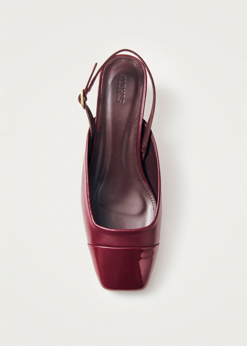 Alohas Lindy Bliss Tacones de Cuero Burdeos 2025