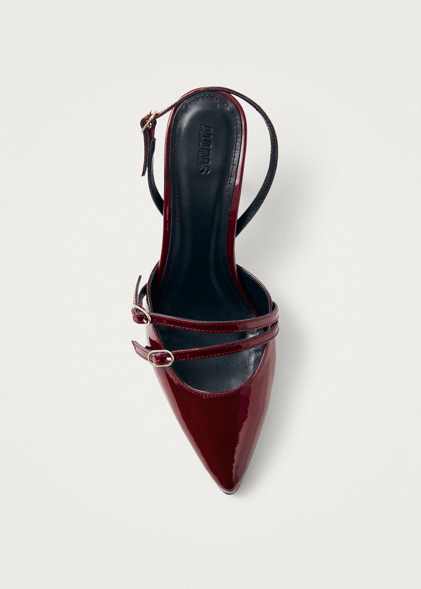 Alohas Joelle Onix Tacones de Cuero Burdeos Outlet