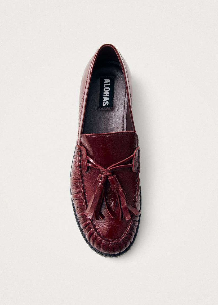 Alohas Marietta Onix Mocasines de Cuero Burdeos Gran oferta