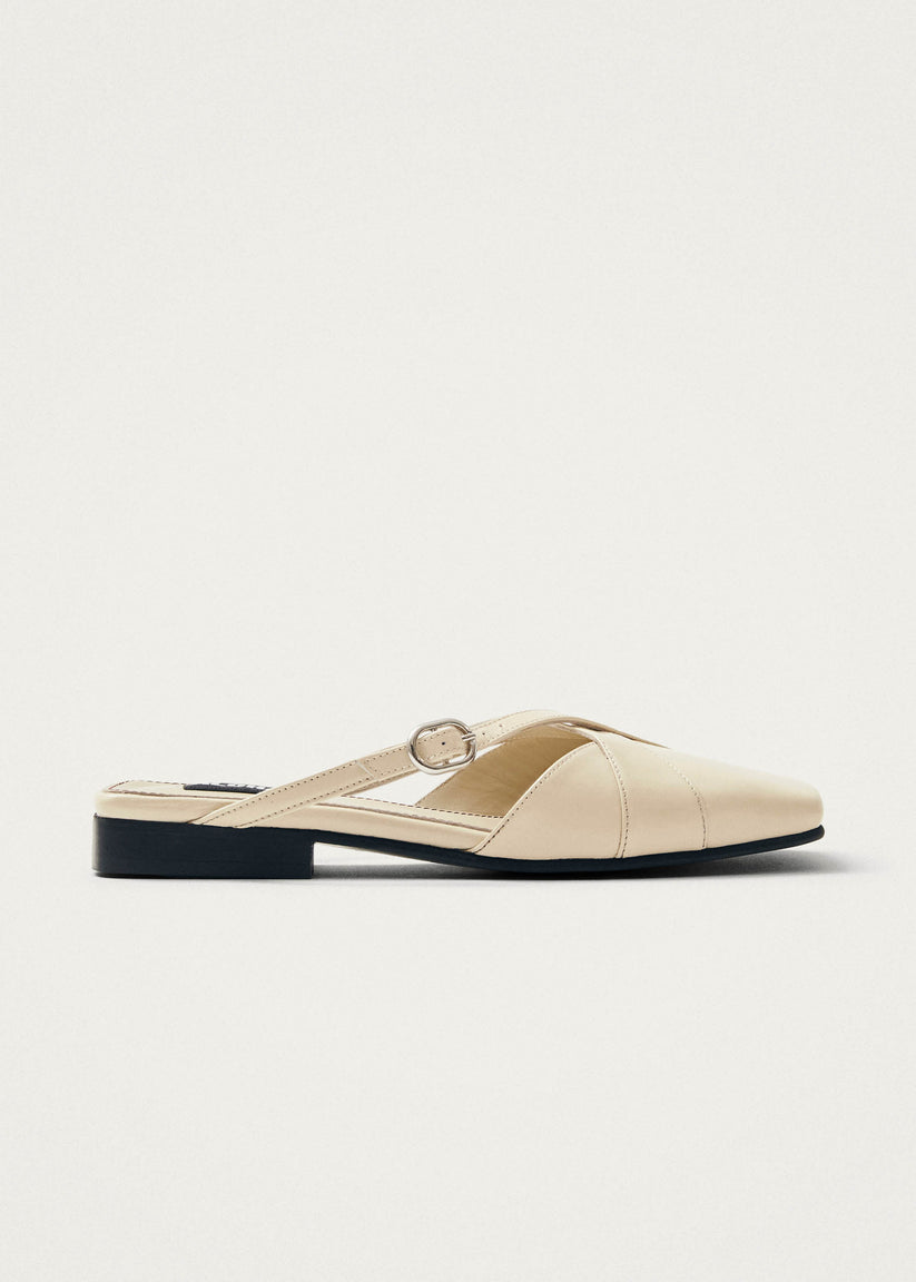 Alohas Adria Onix Mules de Cuero Color Crema Rebajas baratas