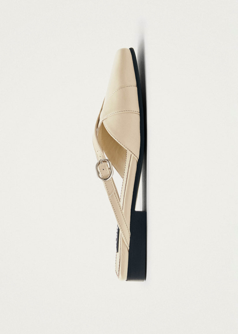Alohas Adria Onix Mules de Cuero Color Crema Rebajas baratas