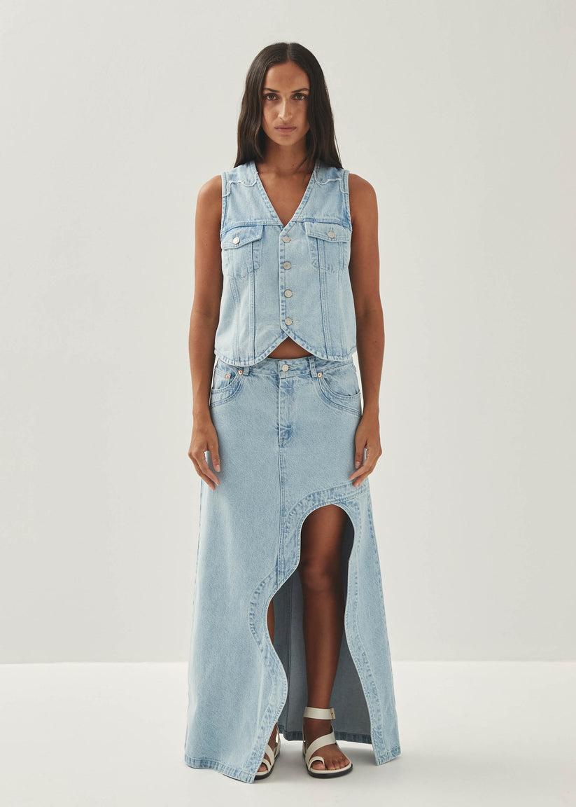 Alohas Carmina Falda de Tejido Denim Color Azul Claro Los más vendidos