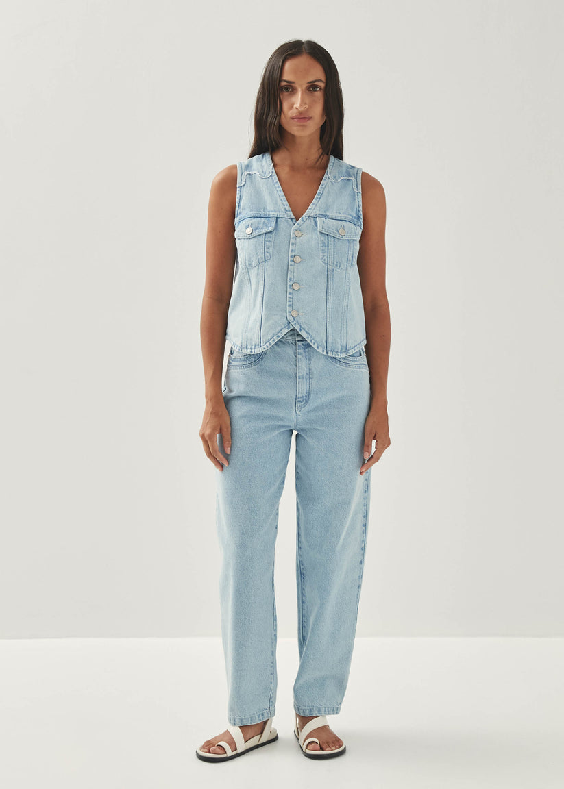Alohas Lorenza Pantalones de Tejido Vaquero Color Azul Claro Ventas relámpago