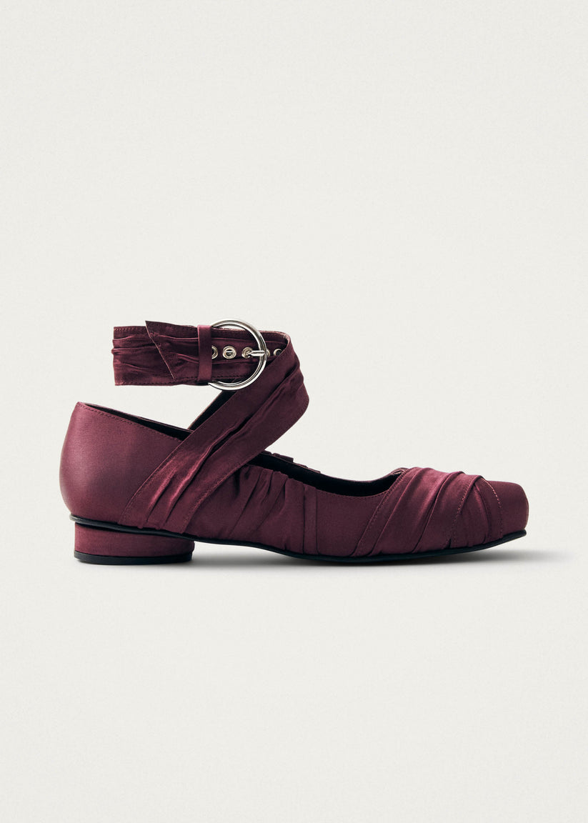 Alohas Volant Silky Bailarinas Burdeos Descuento