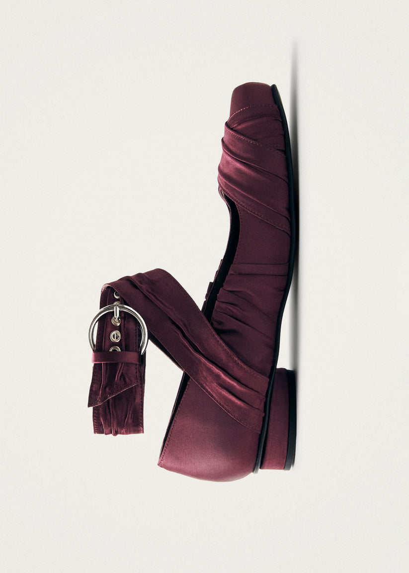 Alohas Volant Silky Bailarinas Burdeos Descuento