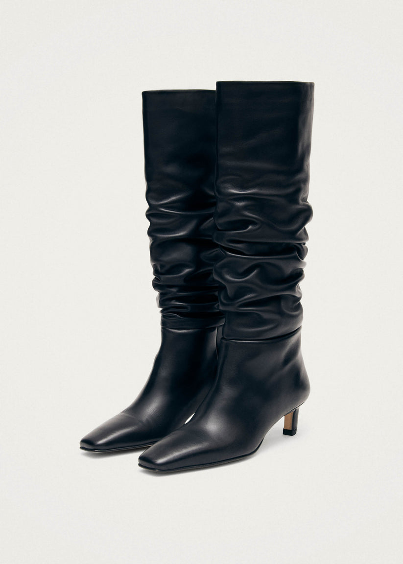 Alohas Kalila Botas de Cuero Negro Mejor oferta