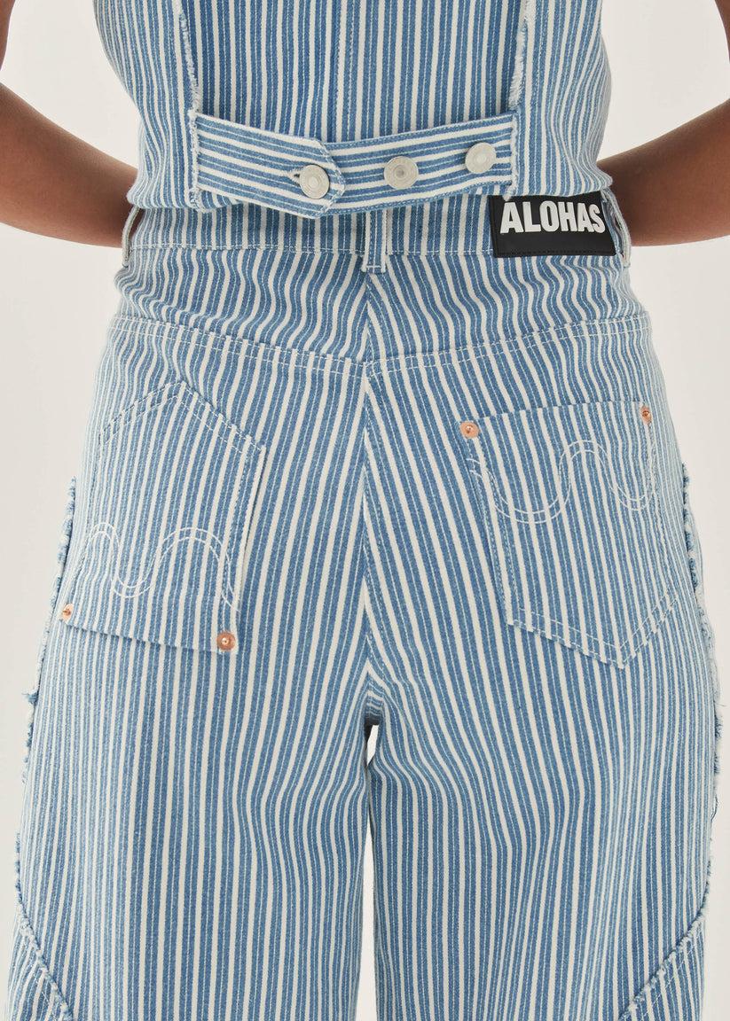 Alohas Lorenza Rayas de Denim Color Azul y Blanco Envío gratis