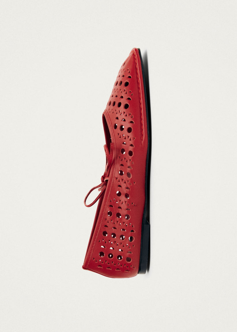 Alohas Sway Slit Bailarinas de Cuero Rojo Envío gratis