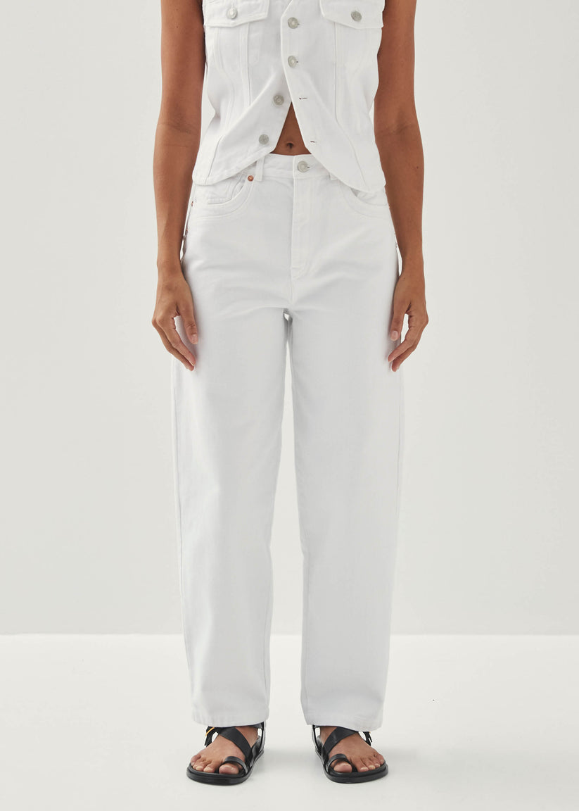 Alohas Lorenza Pantalones de Mezclilla Blancos Precio de fábrica