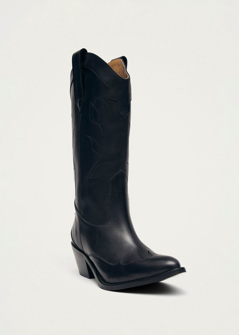 Alohas Liberty Black Leather Boots Promoción por tiempo limitado