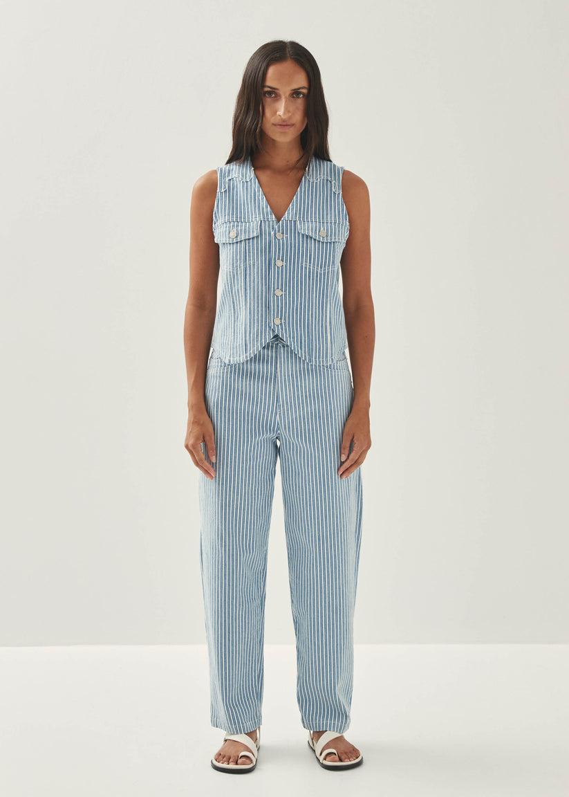 Alohas Lorenza Rayas de Denim Color Azul y Blanco Solo queda un día