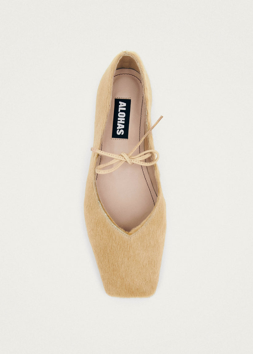 Alohas Sway Soft Bailarinas de Cuero Beige Superdescuento