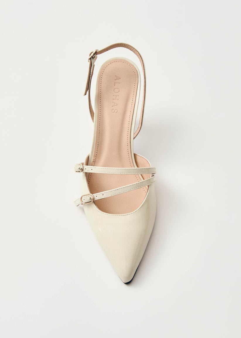 Alohas Joelle Onix Tacones de Cuero Color Crema Envío internacional gratuito