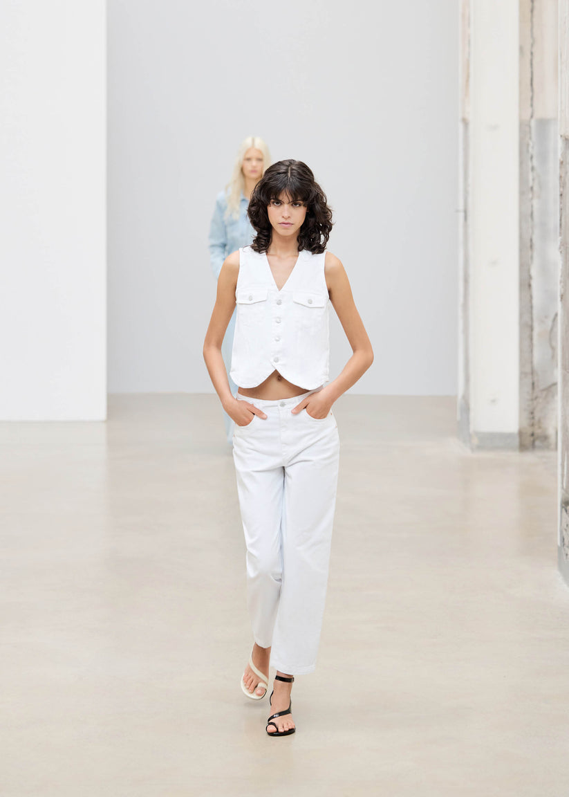 Alohas Lorenza Pantalones de Mezclilla Blancos Precios de Black Friday