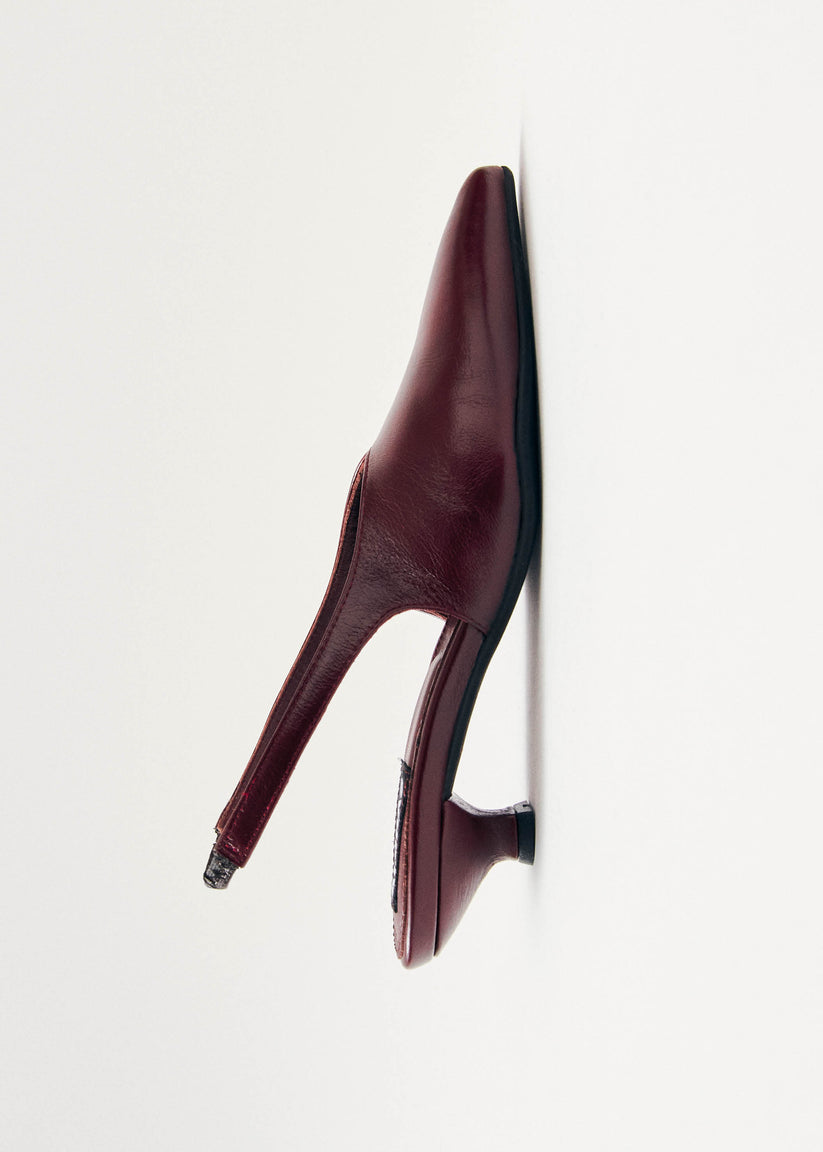 Alohas Eros Tacones de Cuero Burdeos En oferta