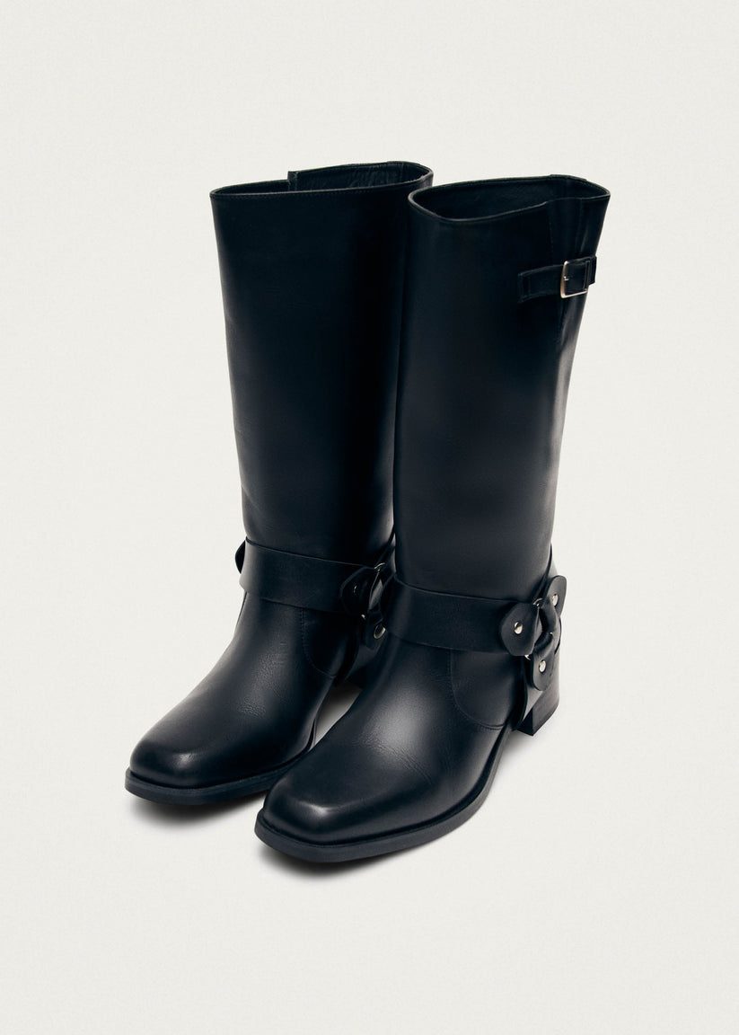 Alohas Rocky Botas moteras de cuero negro Libre de impuestos