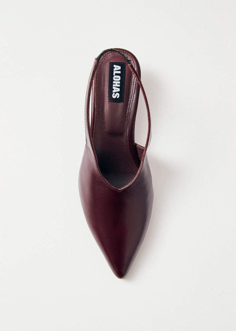 Alohas Eros Tacones de Cuero Burdeos Oferta exclusiva