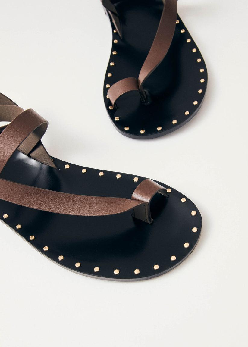 Alohas Tallula Brown Leather Sandals Rebajas de fin de temporada