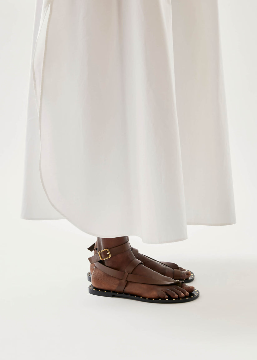 Alohas Tallula Brown Leather Sandals Outlet