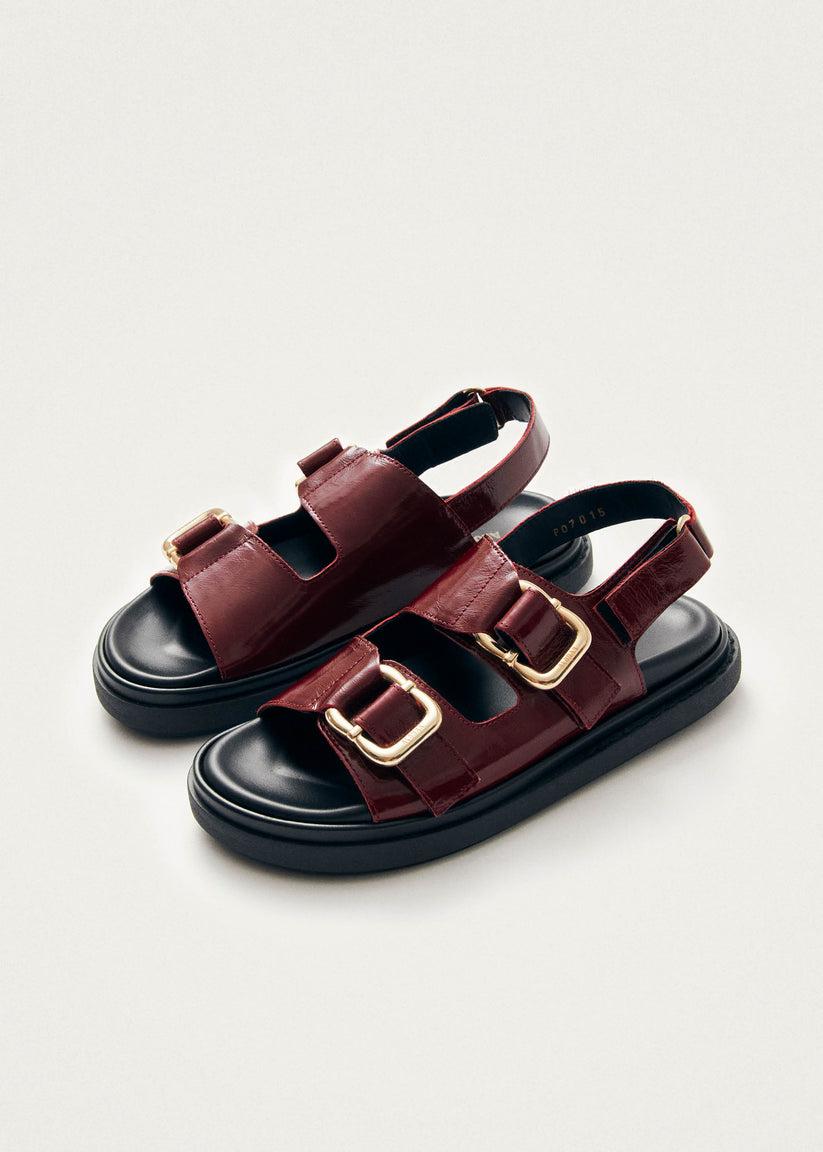 Alohas Harper Onix Sandalias de Cuero Color Burdeos Ofertas
