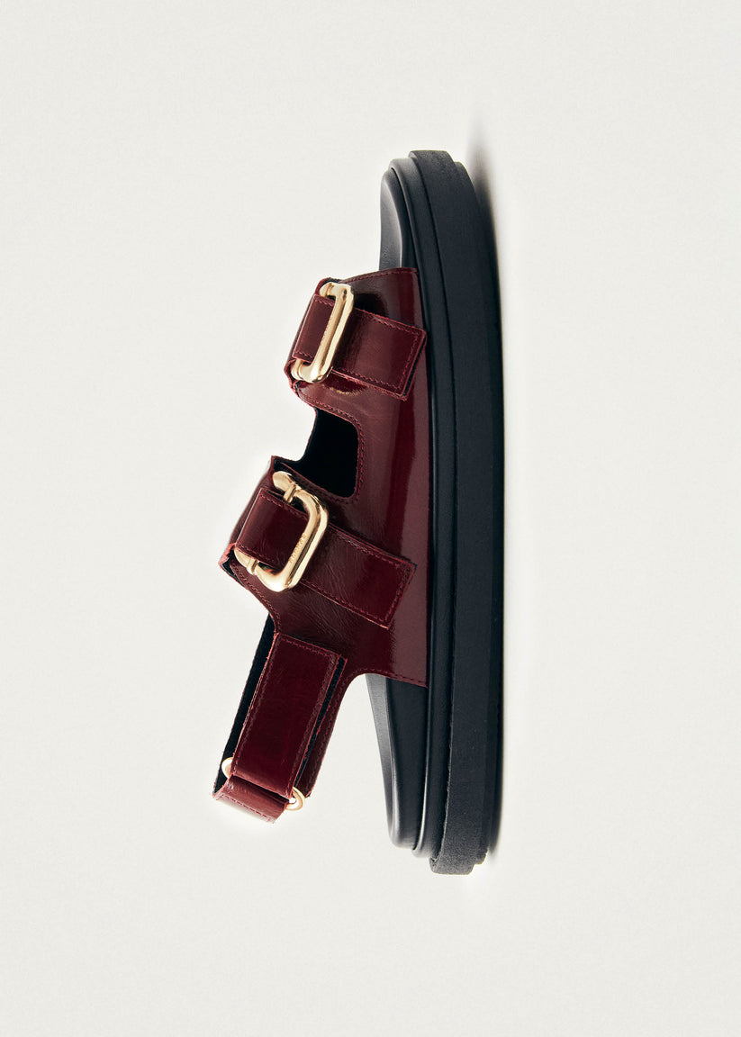 Alohas Harper Onix Sandalias de Cuero Color Burdeos Ofertas