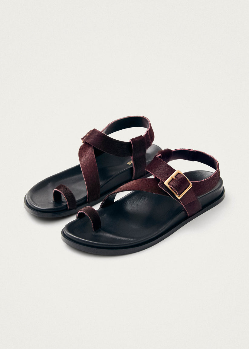 Alohas Siren Soft Sandalias de Cuero Burdeos Venta caliente