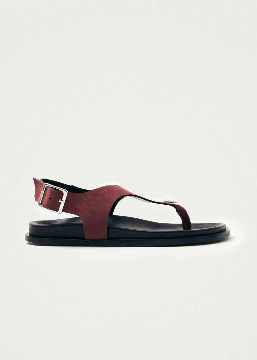 Alohas Harbor Sandalias de Ante Burdeos en Cuero Tienda