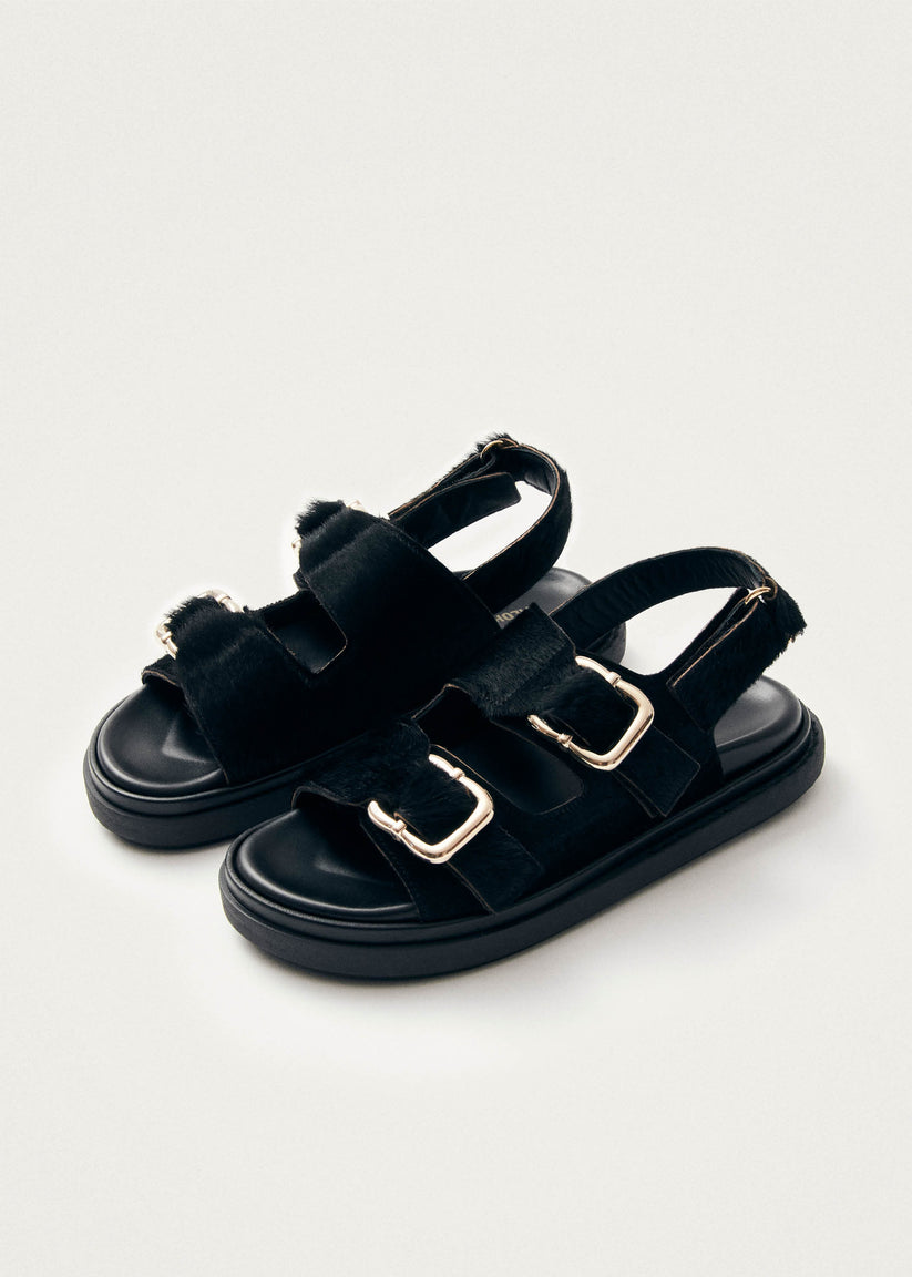 Alohas Harper Sandalias de Cuero Negro Suave Rebajas online