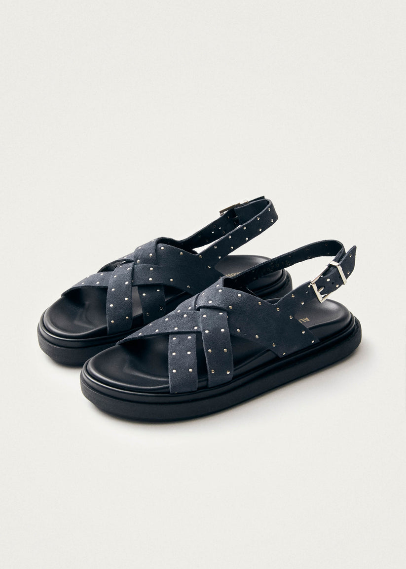 Alohas Trunca Sandalias de Cuero Ante Azul con Estrellas Rebajas top