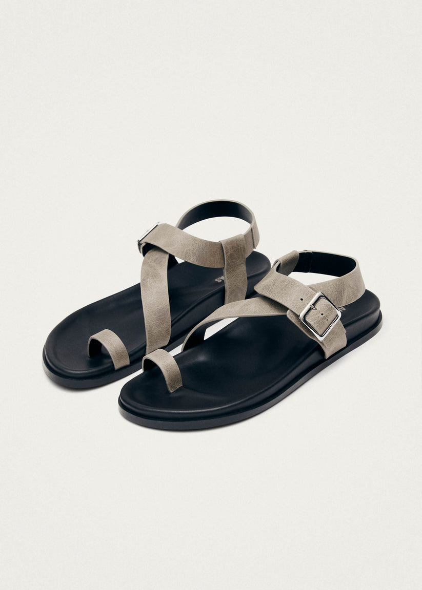 Alohas Siren Vintage Sandalias de Cuero Gris Último día