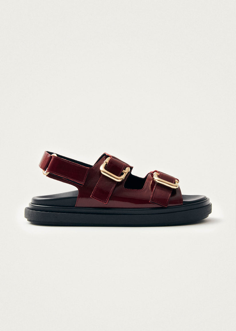 Alohas Harper Onix Sandalias de Cuero Color Burdeos Promoción trimestral