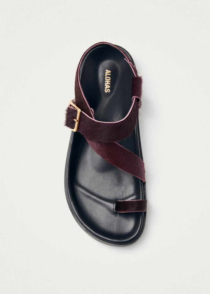 Alohas Siren Soft Sandalias de Cuero Burdeos Solo queda un día