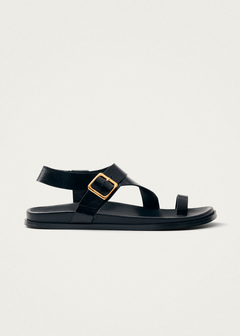 Alohas Siren Onix Sandalias de Cuero Negro Tienda de fábrica