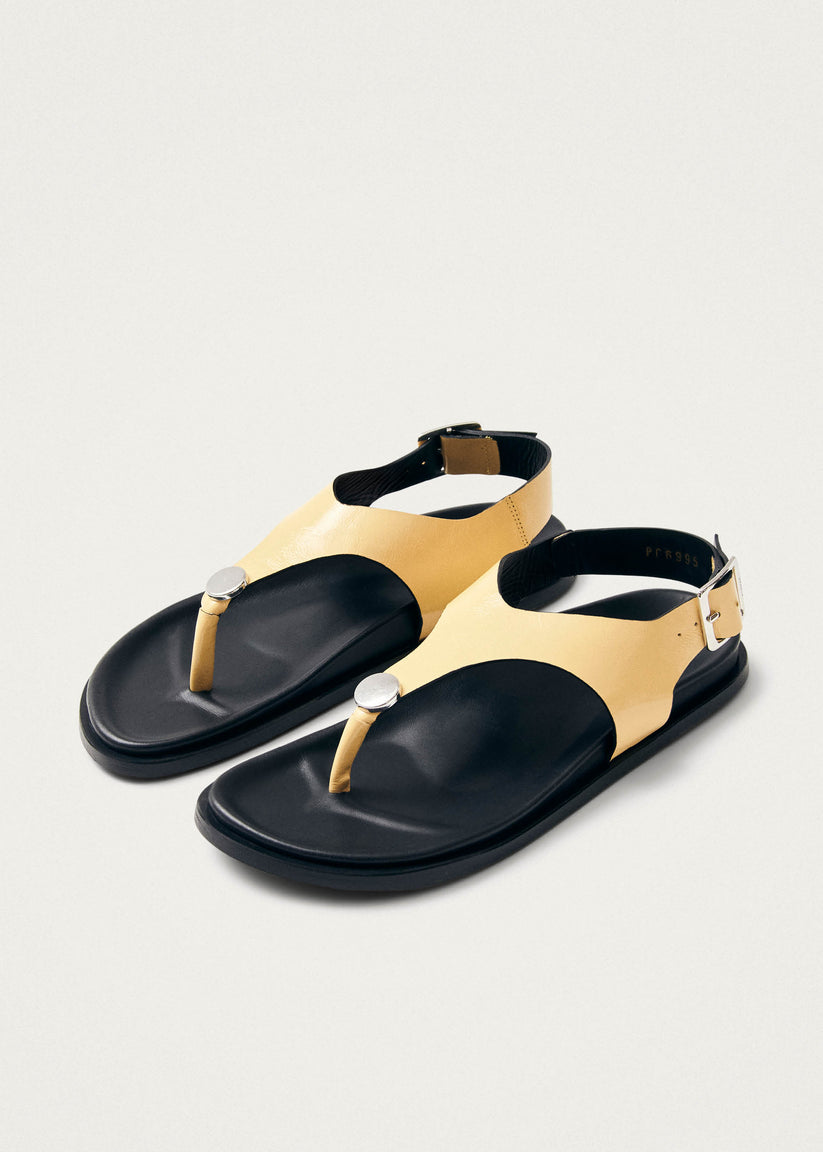 Alohas Harbor Onix Sandalias de Cuero Color Vainilla Ahorra y exporta