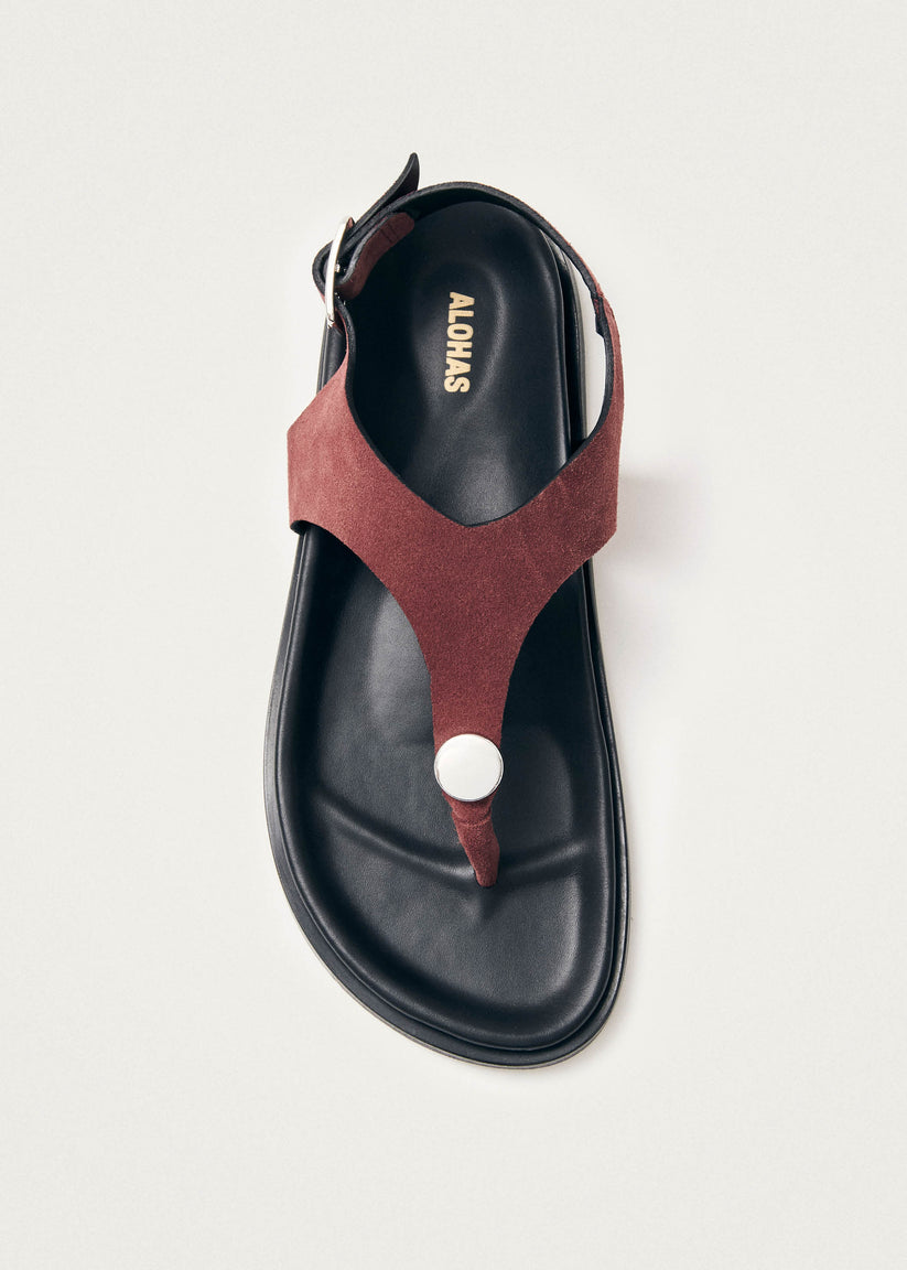 Alohas Harbor Sandalias de Ante Burdeos en Cuero Precios de Black Friday