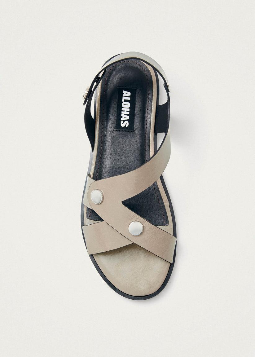 Alohas Mindy Onix Sandalias de Cuero Color Beige Outlet