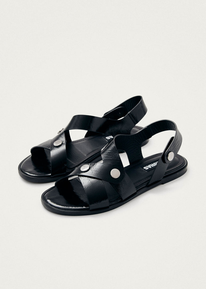 Alohas Mindy Onix Sandalias de Cuero Negro Outlet online