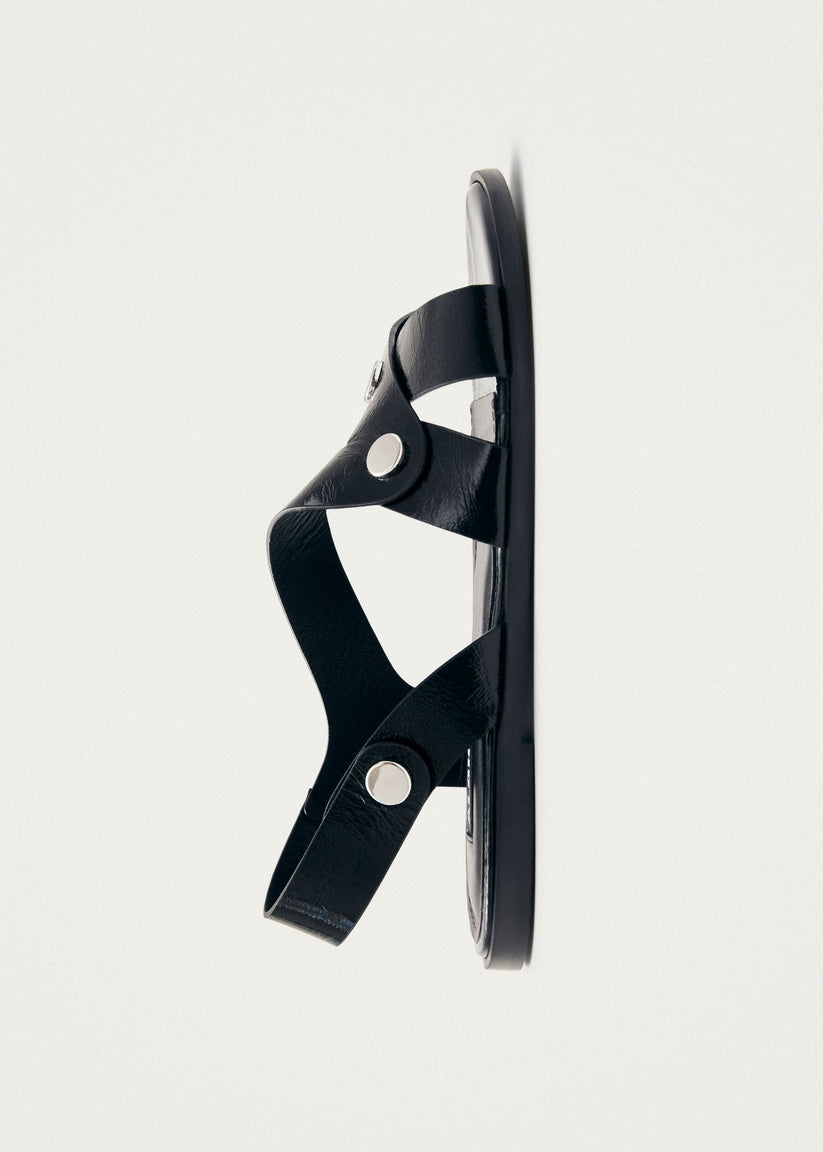 Alohas Mindy Onix Sandalias de Cuero Negro Outlet online