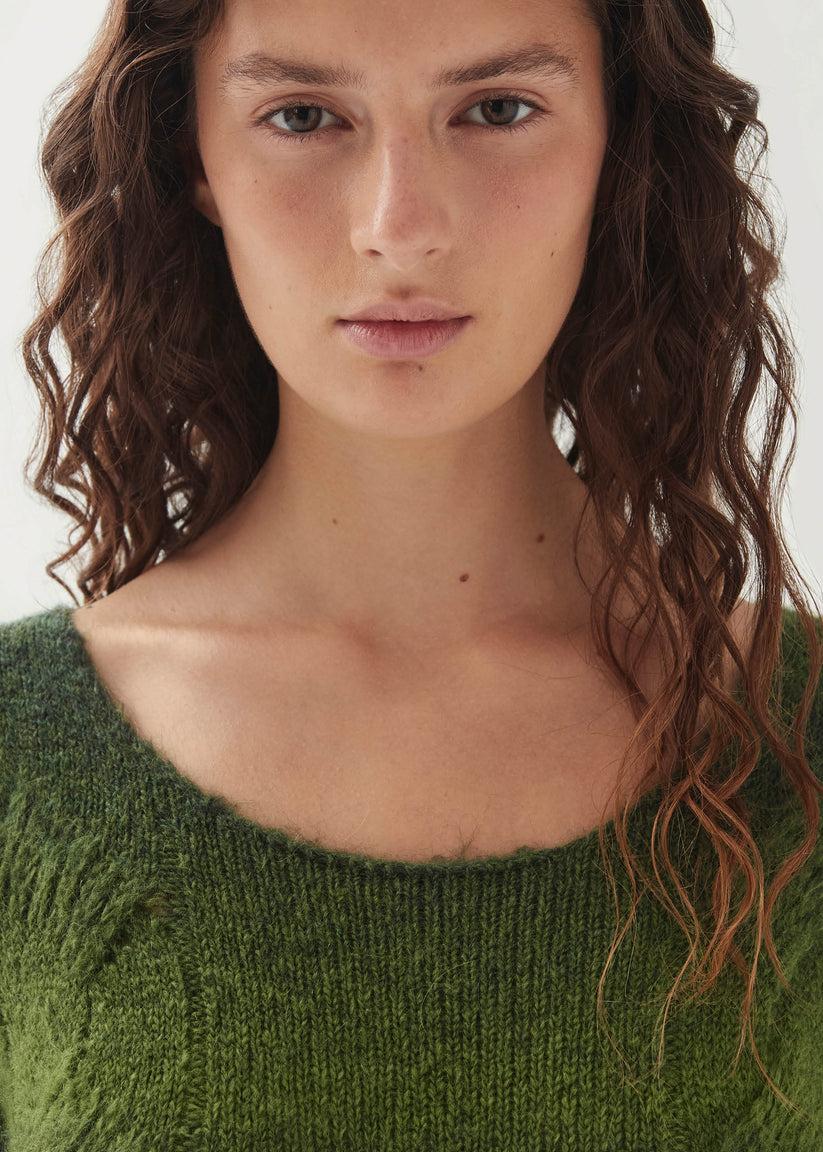 Alohas Trenza Vestido Verde de Punto Ofertas