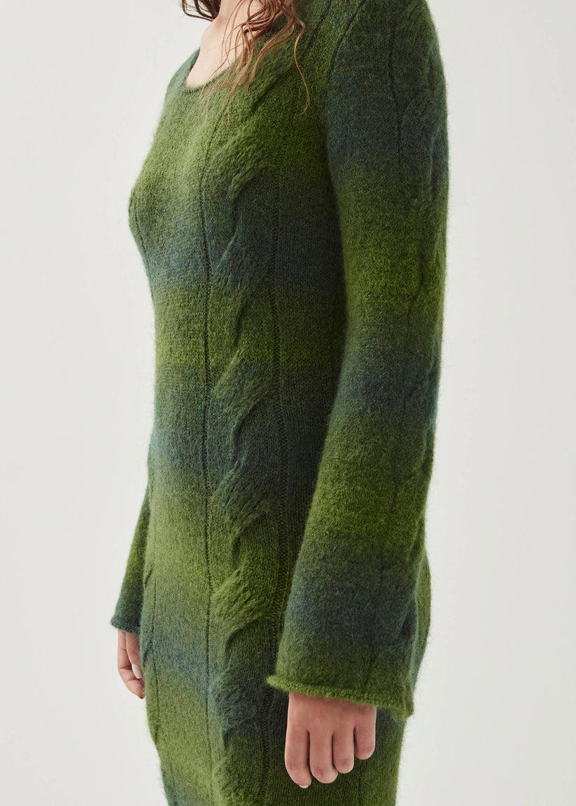 Alohas Trenza Vestido Verde de Punto Último día