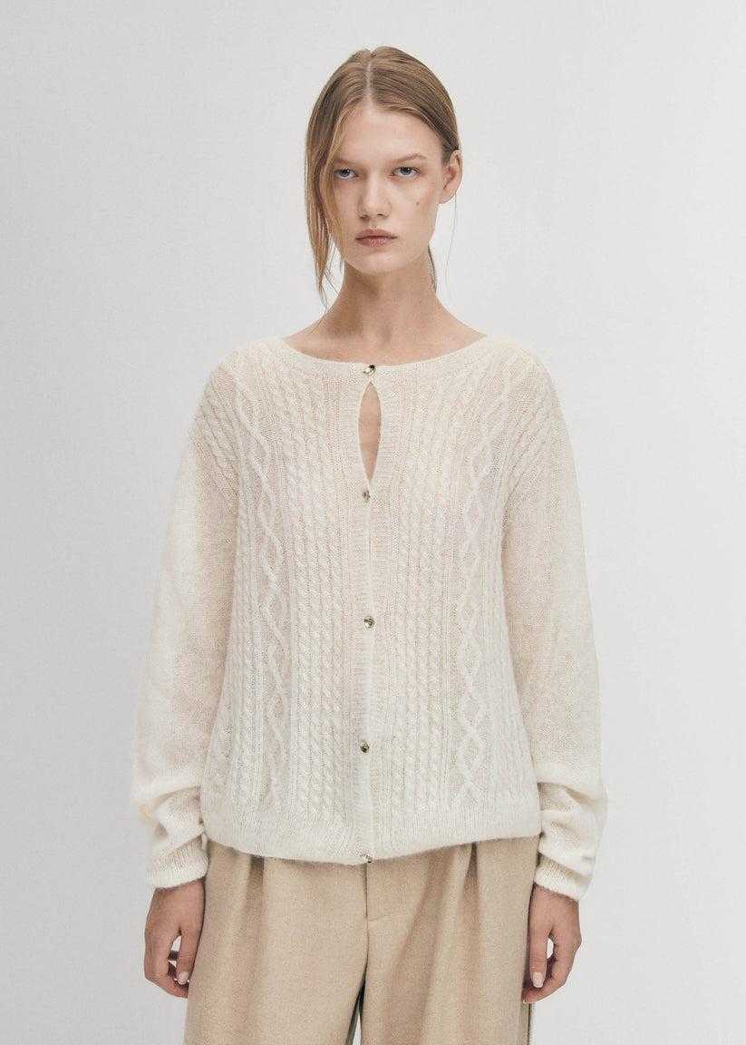Alohas Corden Cardigan Color Crema Promoción por tiempo limitado