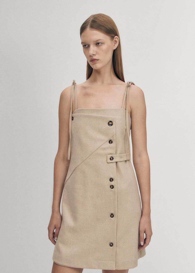 Alohas Gala Vestido Beige Superdescuento
