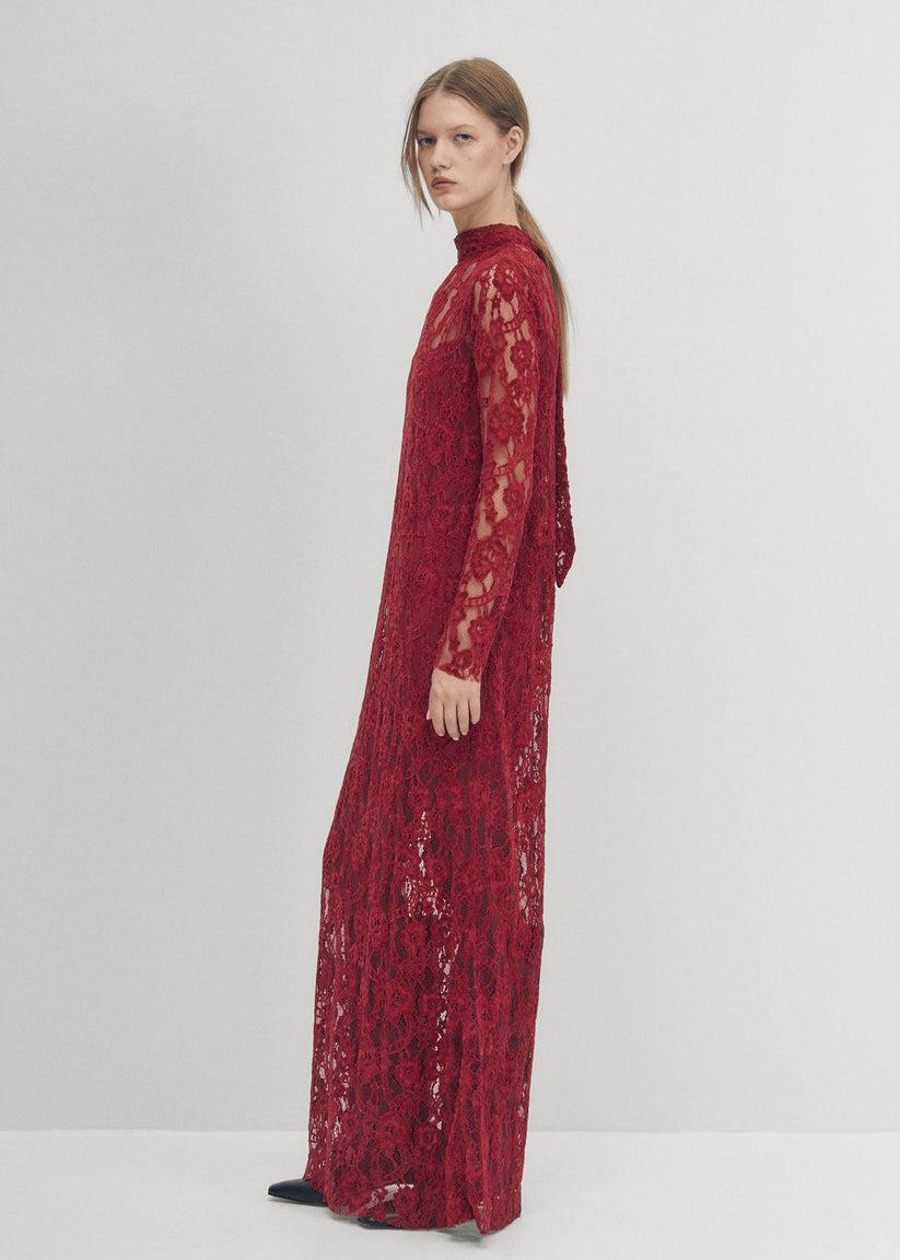 Alohas Vestido de Encaje Tiban en Color Vino Limitado a 3 días