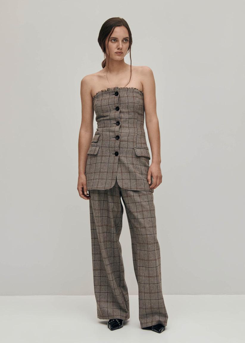 Alohas Deva Checks Brown Vest En oferta