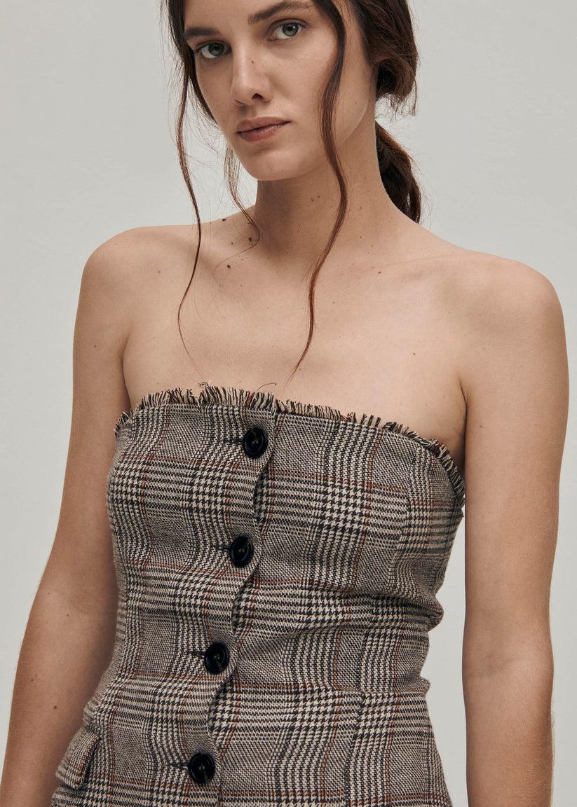 Alohas Deva Checks Brown Vest En oferta