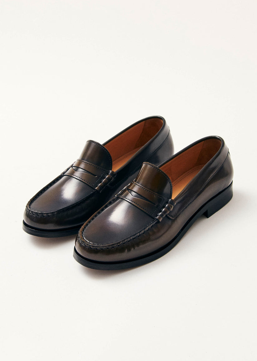 Alohas Rivet Brushed Mocasines de Piel Marrón Grandes ahorros